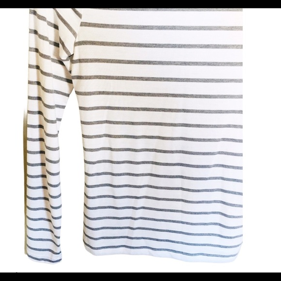 BANANA REPUBLIC Threadsoft Stripe Turtleneck Top With Long Sleeves Ivory Size XS - Picture 7 of 14